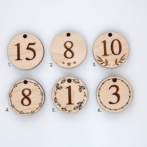 Advent tags with storage bag, perfect for DIY advent calendars, Christmas countdown tags, advent calendar numbers image 4