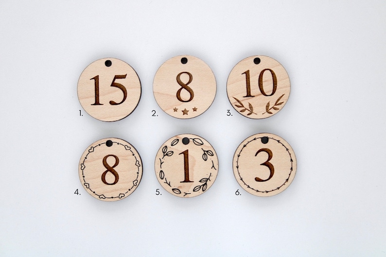 Advent tags with storage bag, perfect for DIY advent calendars, Christmas countdown tags, advent calendar numbers image 4