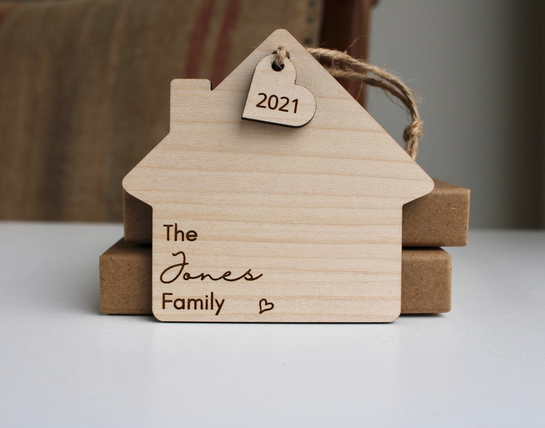 Personalized Maple Veneer House Ornament: New Home Gift - Etsy