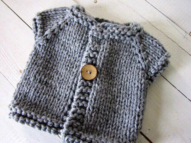 Knit Baby Sweater / Vest 0-3 Months Hand Knit Newborn to 3 | Etsy