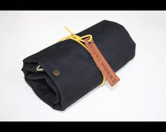 Kukiworks Canvas & Velvet 6 Pocket Watch Roll