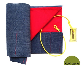 Kukiworks Denim 6 Pocket Travel Watch Roll Organizer