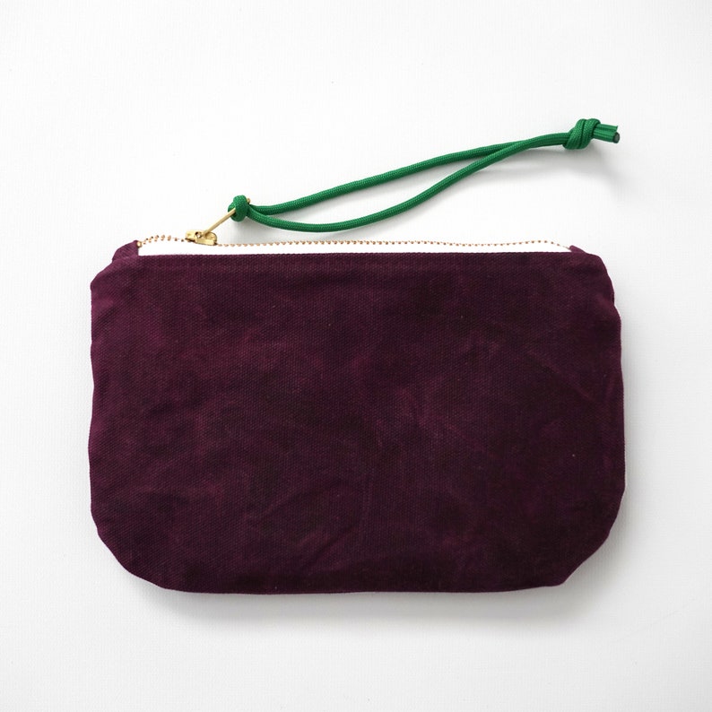 Cartera / bolso de mano / bolso con cremallera de lona encerada mulberry