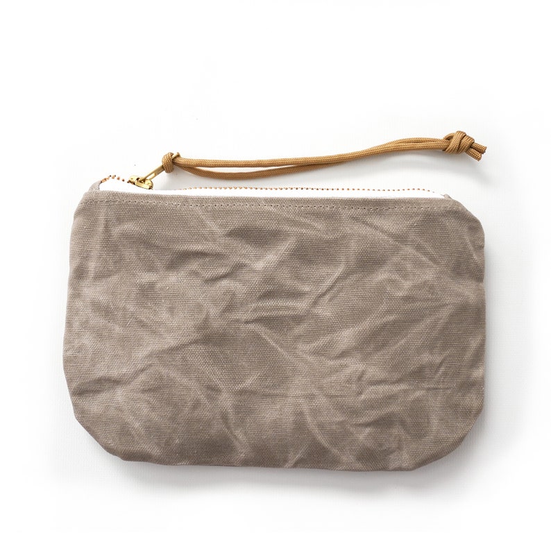 Cartera / bolso de mano / bolso con cremallera de lona encerada aluminum