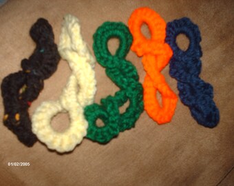 Crocheted hair scrunchies
