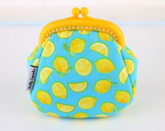 Lemon coin pouch with kiss lock clap