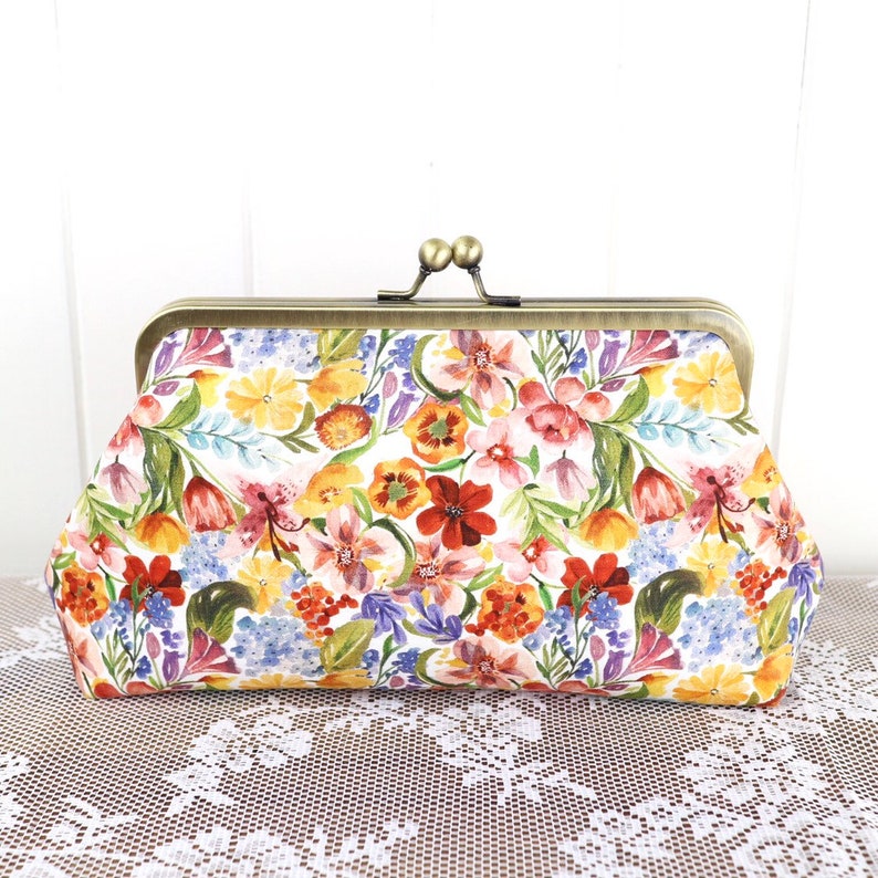 floral clutch purse
