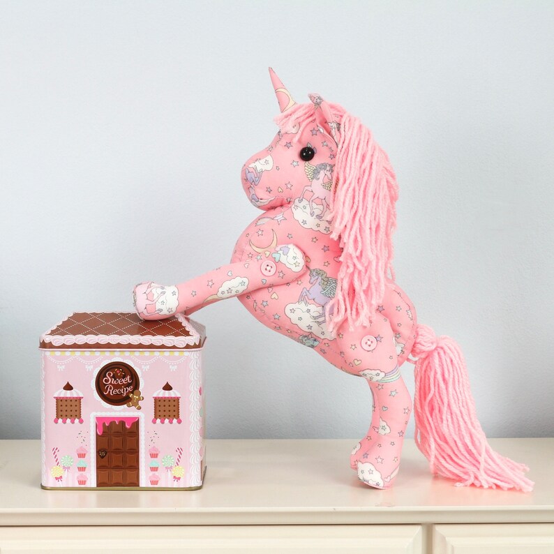 Unicorn Plush. Pony plushie in pink. Horse memorial. Rainbow Etsy