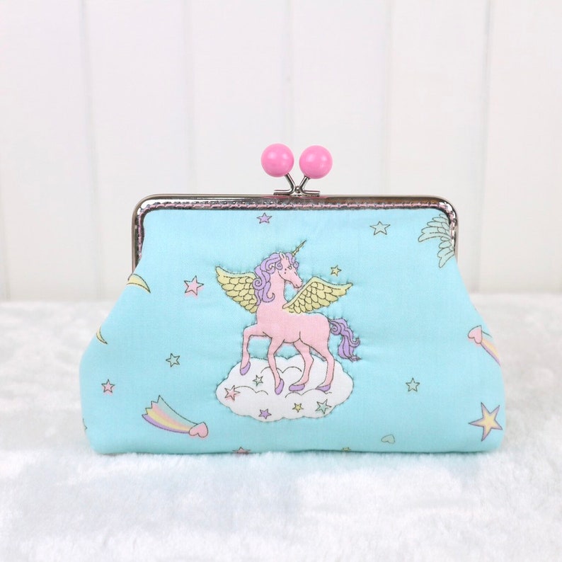 Unicorn purse for girls: Blue | Etsy