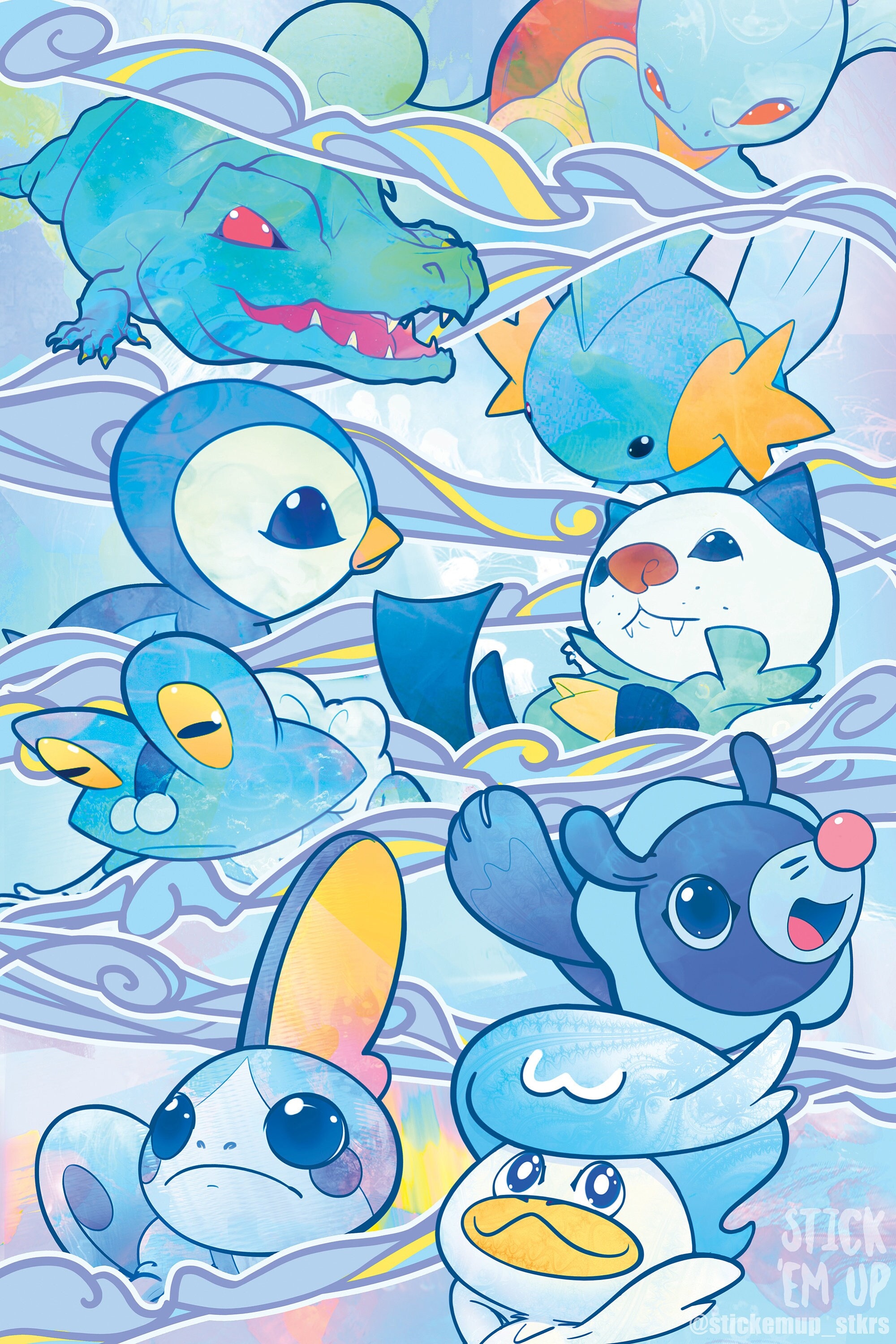 Pokémon Water Starters poster/print
