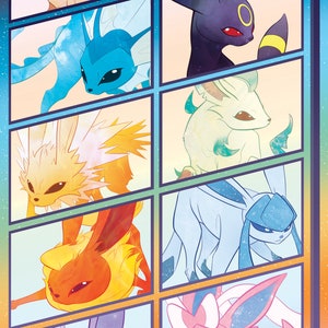  Bundle - 2 Items - Pokemon Eevee Evolutions Poster - 91.5 x  61cms (36 x 24 Inches) and a Set of 4 Repositionable Adhesive Pads for Easy  Wall Fixing: Posters & Prints