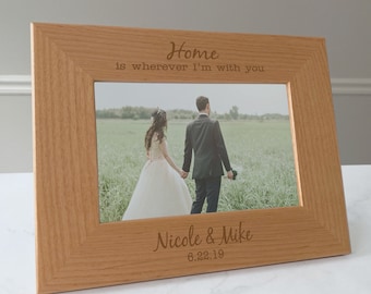 Custom picture frame engraved, Personalized picture frame, Wedding picture frame / 4x6 photo frame