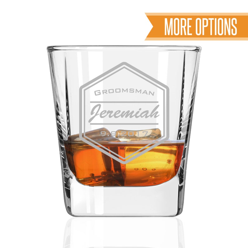 Personalized Groomsmen Whiskey Glasses Engraved Rocks Glass Etsy