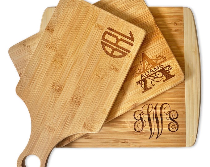 Personalized engraved cutting board, Monogram cutting board, New home cutting board, Closing gift, Wedding cutting board