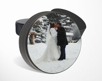 Custom printed hockey puck with your text or photo / Regulation hockey puck printed