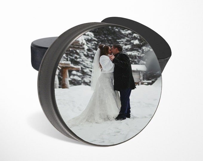 Custom printed hockey puck with your text or photo / Regulation hockey puck printed