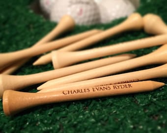 Personalized golf tees, Engraved golf tees, Engraved golf gift, Custom golf tees, Laser Engraved Golf Tees/2.75" Natural Wood or White