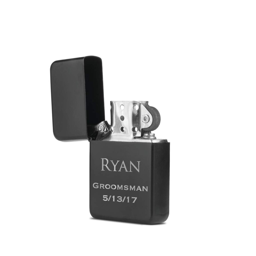 Personalized Lighter, Engraved Lighter, Groomsman Lighter / Laser Engraved Lighter W/case Cigar