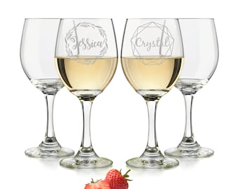 Engraved wine glasses, custom wine glass, Personalized Bridal Party Wedding glasses, custom wine glasses Est. Date Engraved/Wine Glass 20oz.