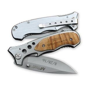 Personalized knife, Groomsman knives, Engraved Pocket Knife, Custom pocket knife/Laser Engraved/Wedding knives, Best man gift, Personalized