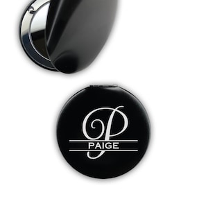 Compact mirror personalized, Monogram mirror / Laser engraved