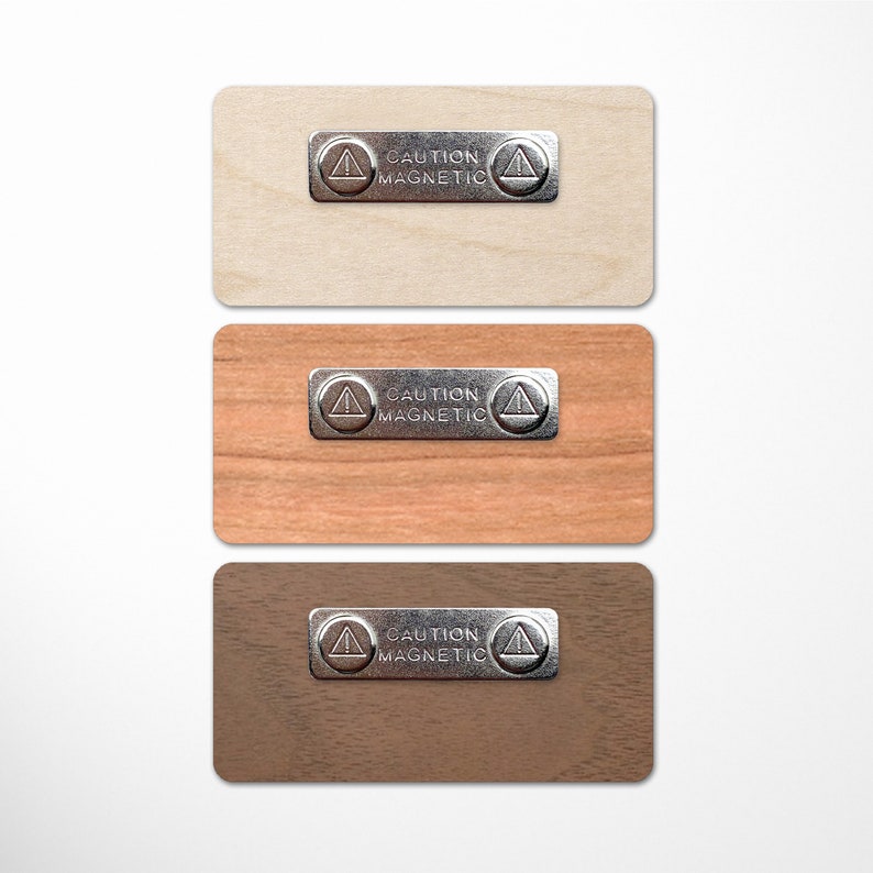 Wood Name Tag Company Name Tag Personalized Name Tag Etsy