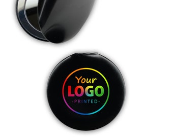 Compact mirror printed in full color with your logo or image, Makeup bag mirror / Full color printed