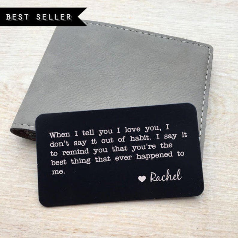 Personalized wallet card, Custom wallet card, Wallet card insert, Personalized message card, Metal wallet card / Laser engraved or Printed image 1