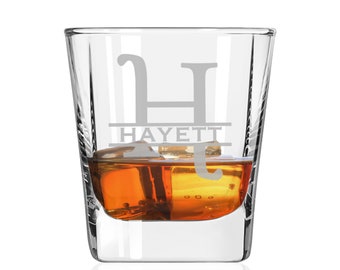 Personalized whiskey glass, Engraved whiskey glasses, Monogram glass / Engraved Rocks Glass 9.25 oz.