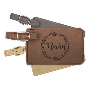 Personalized luggage tag, engraved luggage tag, leather luggage tag/Laser engraved suit case tag, Traveler gift, Wedding gift