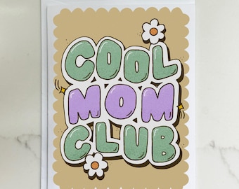 Cool Mom Club Card – Groovy Funky Retro Appreciation Design