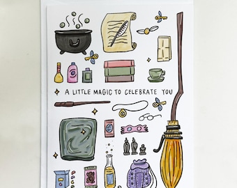 Magic Kit Greeting Card - Magical Celebration for any Whimsical Witch, Wizard or Fantasy Lover
