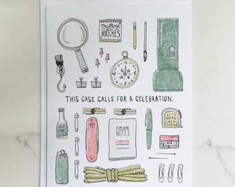 Detective Kit Greeting Card for Mystery Book Lover Birthday | This Case Calls for a Celebration