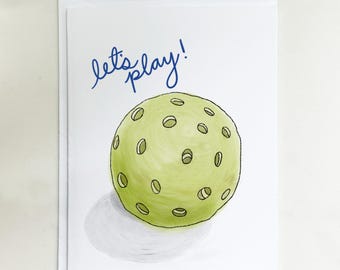 Pickleball Lover Greeting Card, Everyday Art Gift