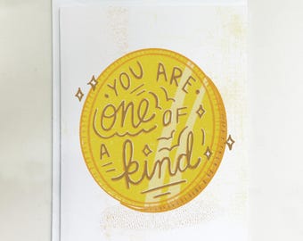 One of a Kind Greeting Card for Coin Collectors, Treasure Enthusiasts and Everyone