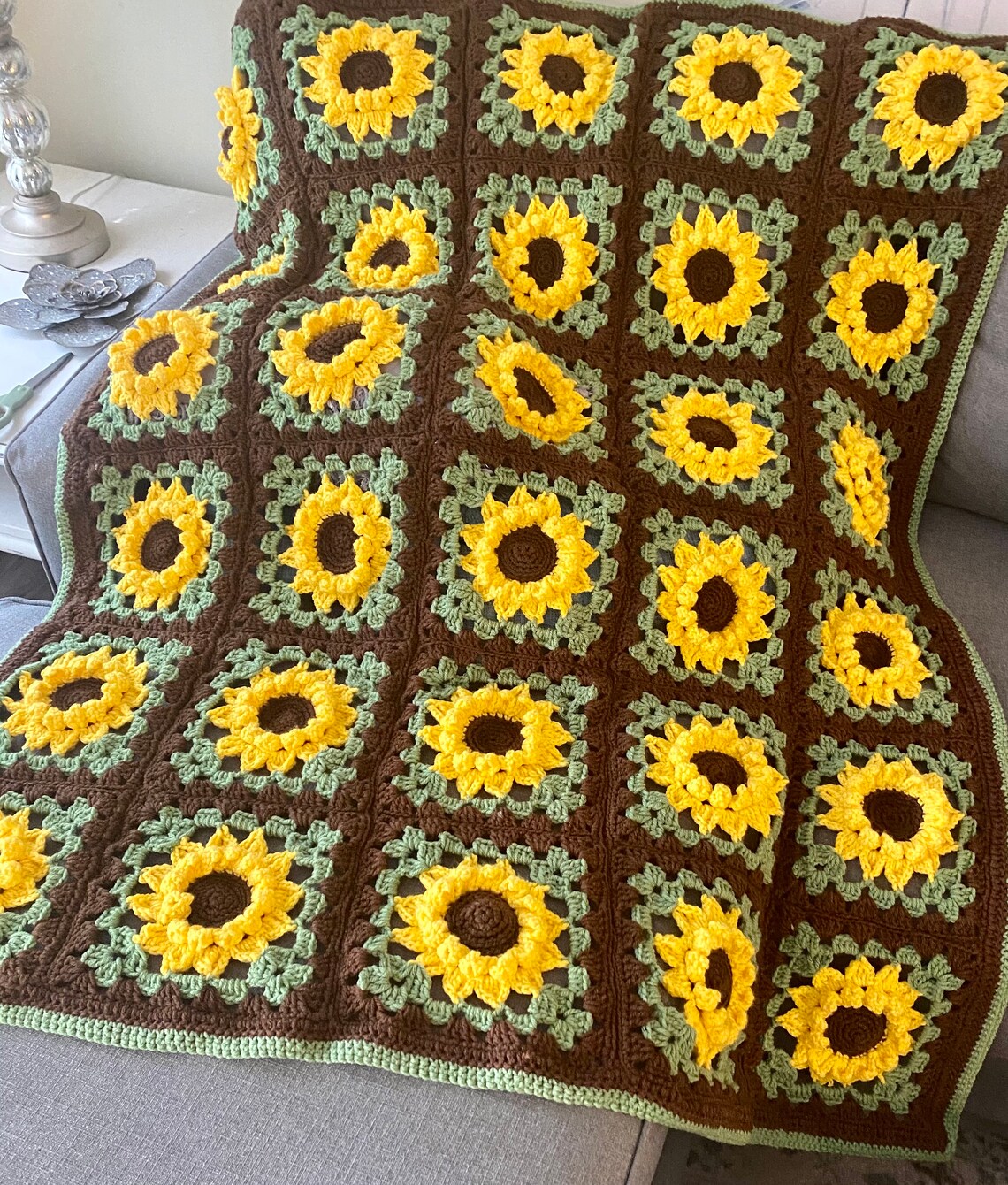 Sunflower Blanket Etsy