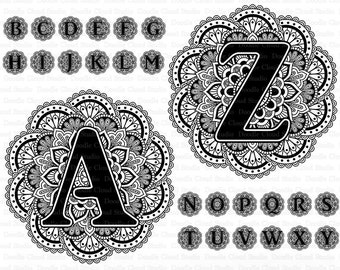 Download Mandala Alphabet Svg Etsy