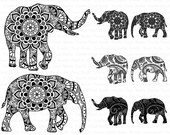 Download Elephants Svg Elephant Family Elephant Monogram Svg Files For Silhouette Cameo And Cricut Mom Baby Elephant Svg Clipart Png Included By Doodle Cloud Studio Catch My Party