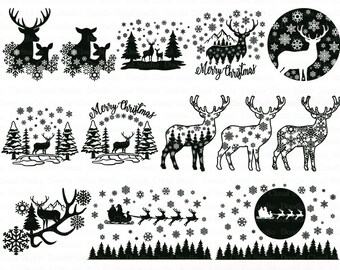 Download Winter Deer Svg Etsy