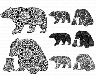 Teddy Bear Mandala Svg For Cricut - Layered SVG Cut File - High Quality All Free Fonts Bundle