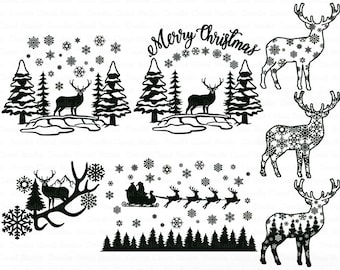 Download Deer Winter Svg Etsy