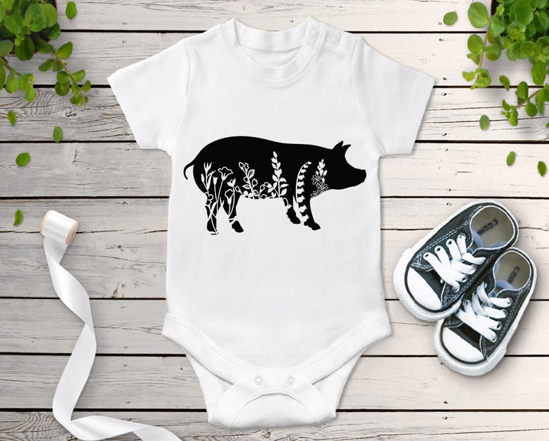 Download Floral Pig SVG Flower Pig SVG Files pour Silhouette Cameo ...