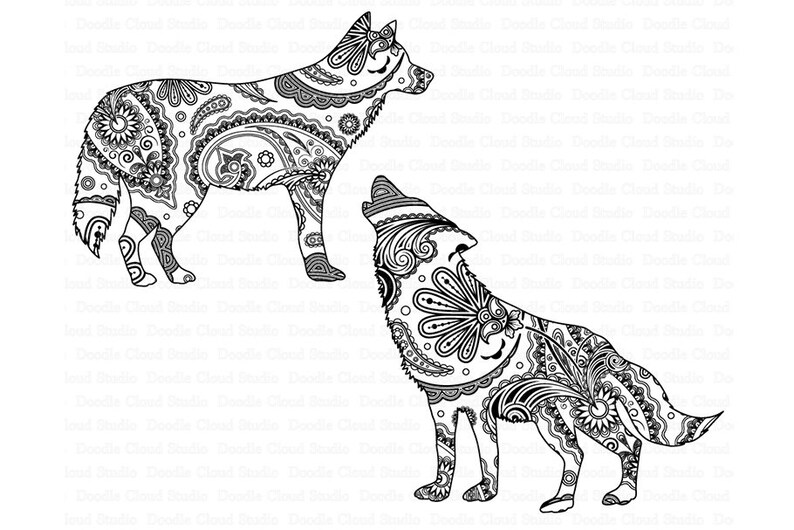 Mandala Wolf heulenden Wolf Mandala SVG wilde Tier Wolf | Etsy