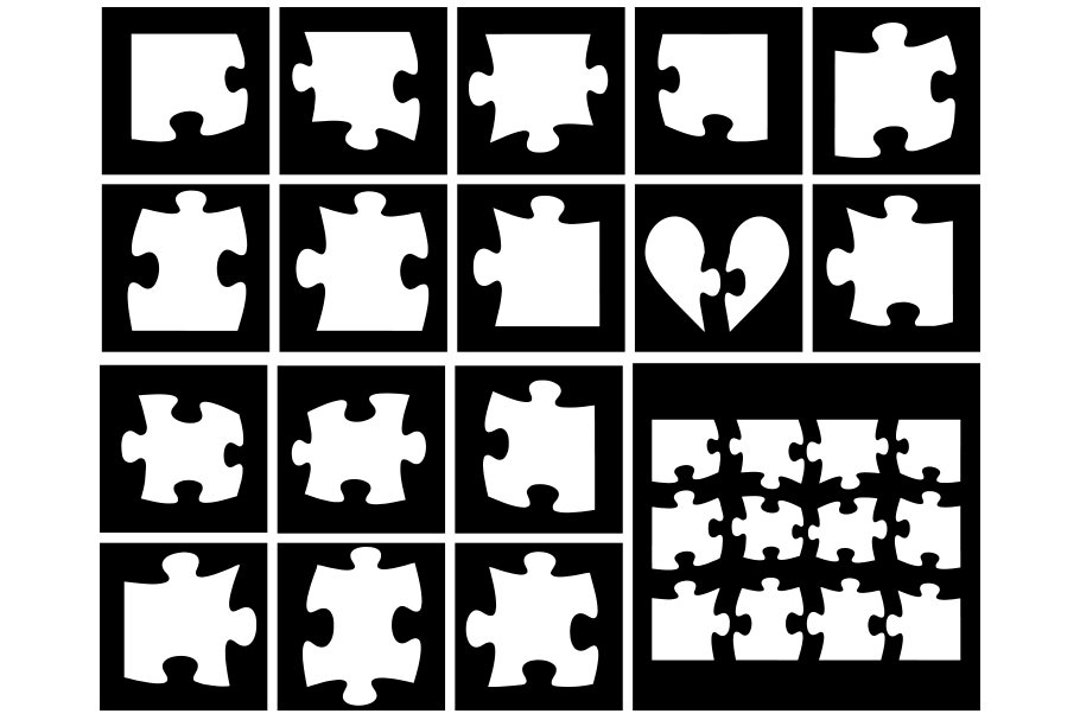 Puzzle Stencil Puzzle Piece Stencil Autism Awareness Jigsaw - Etsy