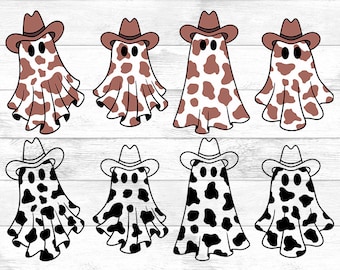 Cowboy Ghost Halloween, Cowboy Ghost SVG PNG, Cute Ghost Clipart, Ghost Shirt Png, Halloween Shirt Svg, Spooky Season SVG, Western Ghost.