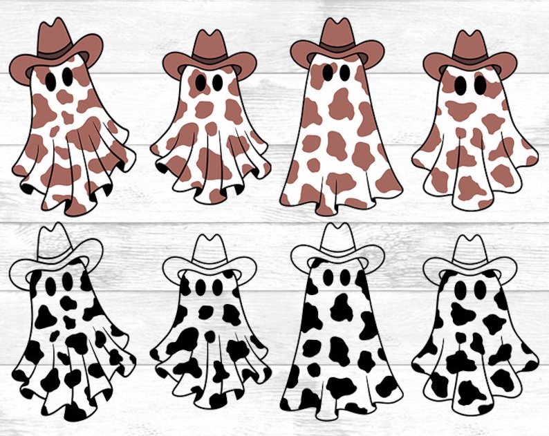 Cowboy Ghost Halloween, Cowboy Ghost SVG PNG, Cute Ghost Clipart, Ghost ...