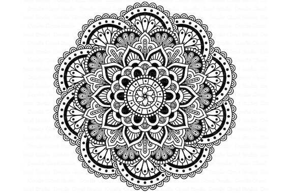 Download Mandala SVG DXF Mandala Drawing Mandala SVG files for | Etsy