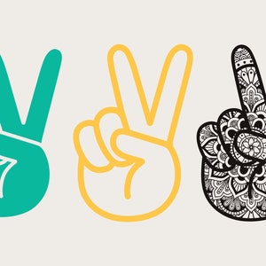 Signo de la paz SVG PNG, diseño de signo de la paz, clipart de signo de la paz, mandala de la paz, archivos de corte SVG de signo de la paz de mano para Cameo y Cricut, símbolo de la paz SVG