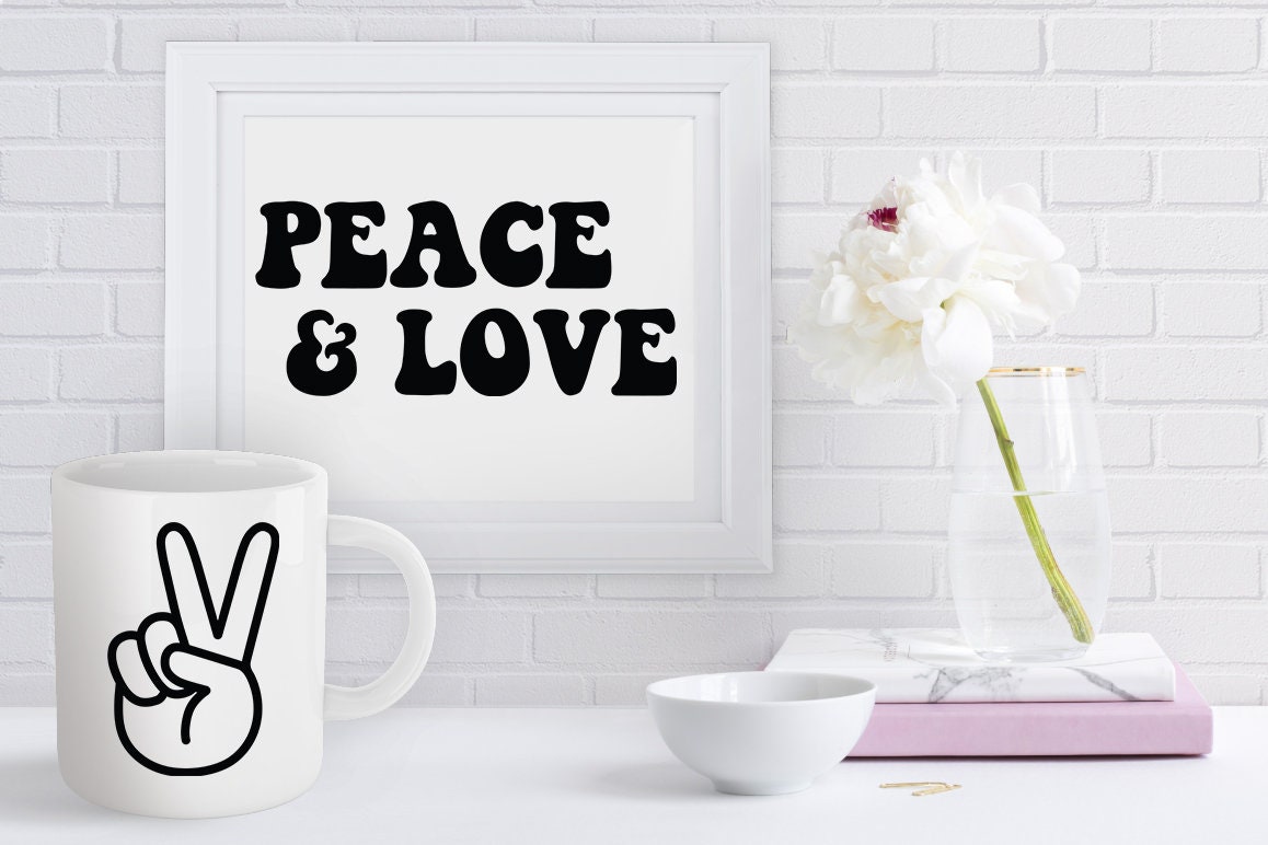 「希少❗️」PEACE ♡ LOVEビンテージ Zヘル☆星柄 Ｒ&Ｂカラー‼️ Peace Love Bundle SVG, Peace Symbol Svg, Peace Sign Mandala,heart