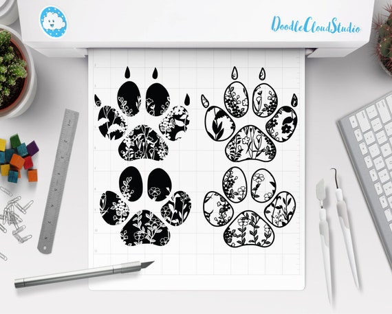 Download Floral Pet Paw Svg Dog Svg Cat Svg Floral Pet Paw Svg For Silhouette Cameo And Cricut Floral Paw Print Svg Floral Dog Cat Clipart By Doodle Cloud Studio Catch